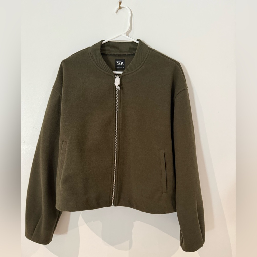 Zara Women's Khaki Bomber Jacket